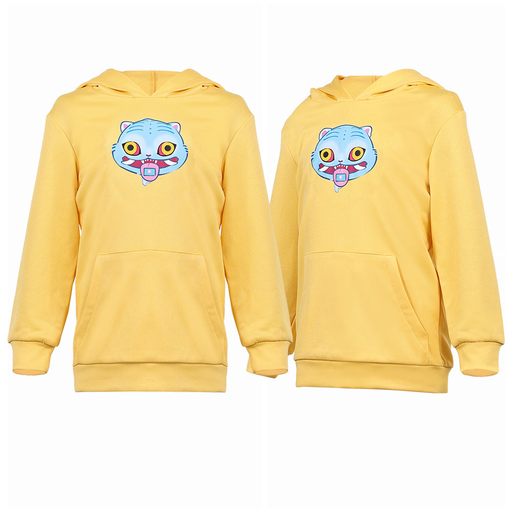 Enfant KPop Demon Hunters(2025) Huntrix Zoey Sweat-shirt à Capuche Jaune Cosplay Costume