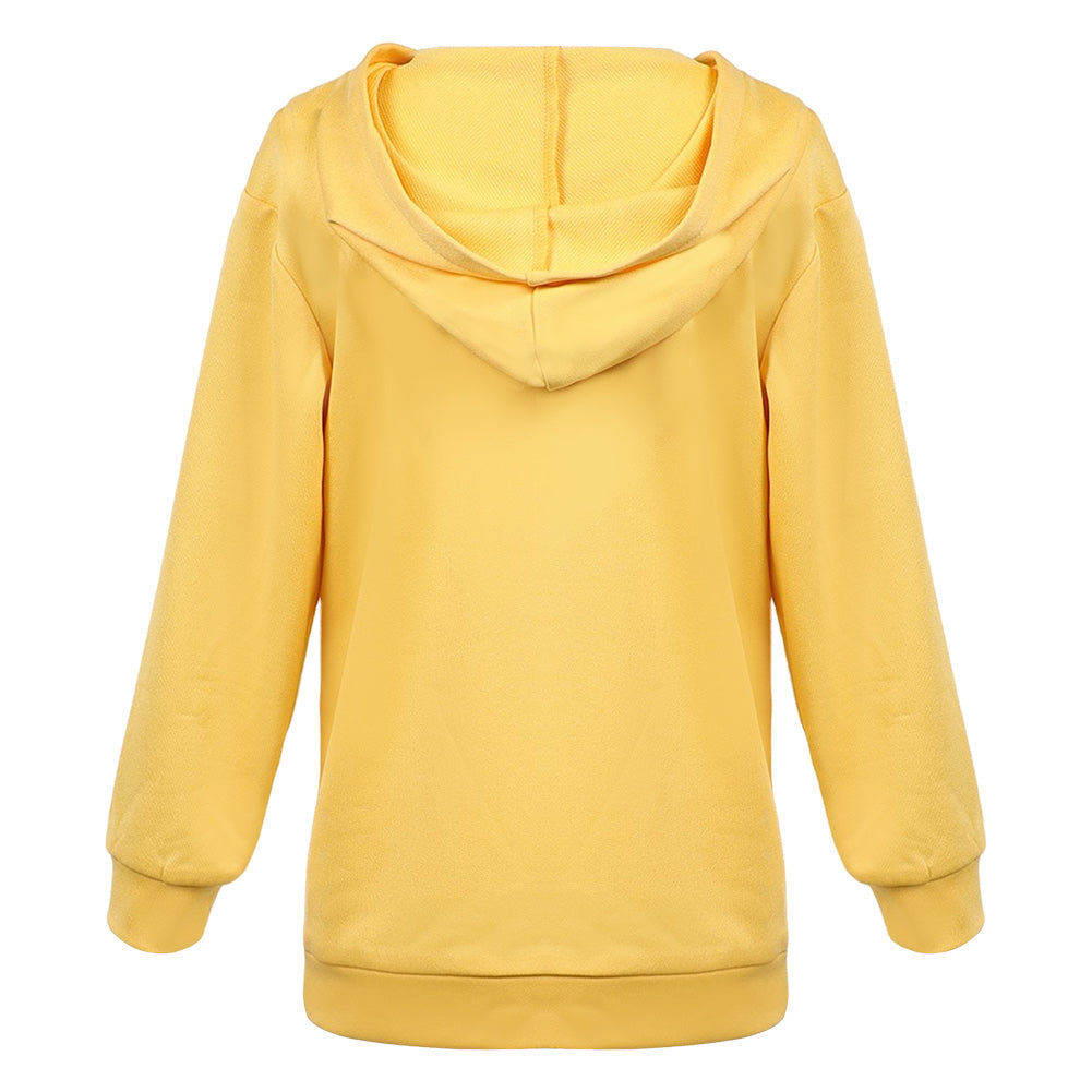Enfant KPop Demon Hunters(2025) Huntrix Zoey Sweat-shirt à Capuche Jaune Cosplay Costume