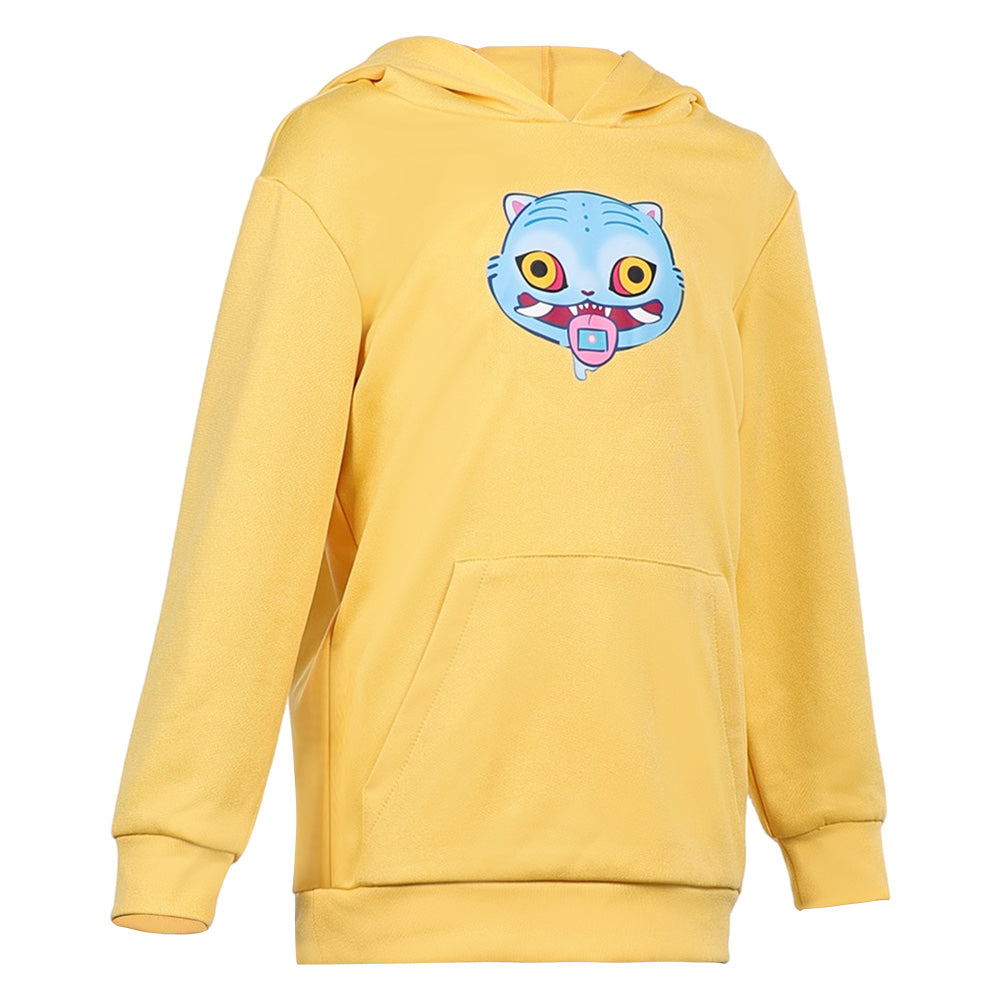 Enfant KPop Demon Hunters(2025) Huntrix Zoey Sweat-shirt à Capuche Jaune Cosplay Costume