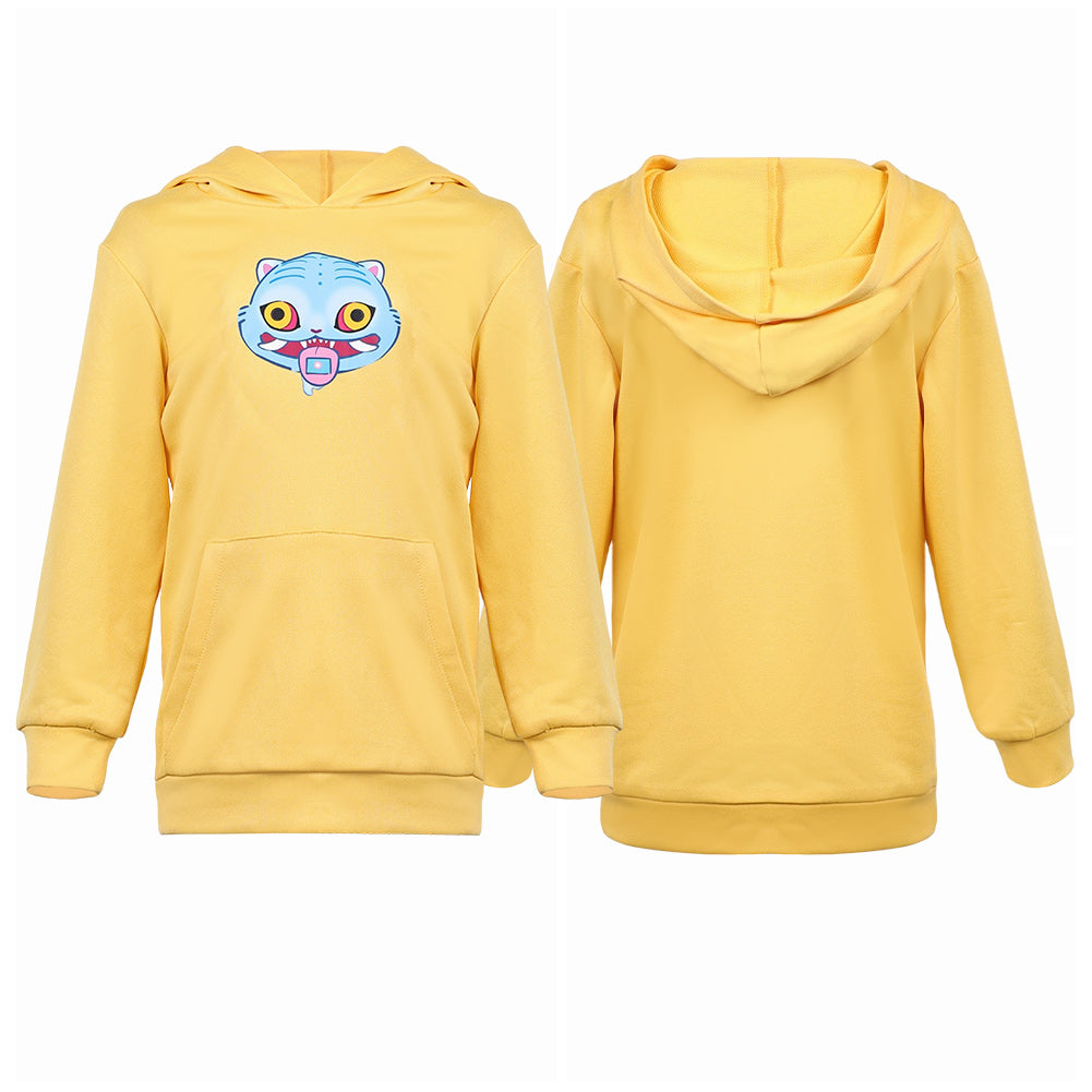Enfant KPop Demon Hunters(2025) Huntrix Zoey Sweat-shirt à Capuche Jaune Cosplay Costume