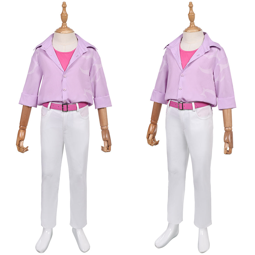 Enfant KPop Demon Hunters(2025) Jinu Saja Tenue de Chemise Rose Cosplay Costume