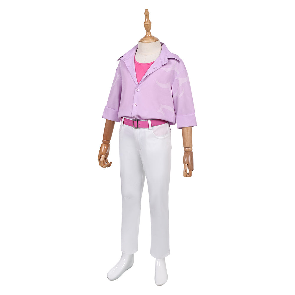 Enfant KPop Demon Hunters(2025) Jinu Saja Tenue de Chemise Rose Cosplay Costume