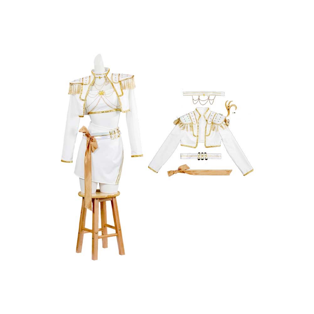 Enfant KPop Demon Hunters(2025) Mira What It Sounds Like Tenue Blanche Cosplay Costume