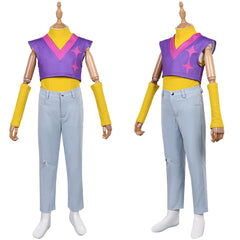 Enfant KPop Demon Hunters(2025) Mystery Saja Tenue de Gilet Violet Cosplay Costume