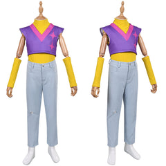 Enfant KPop Demon Hunters(2025) Mystery Saja Tenue de Gilet Violet Cosplay Costume