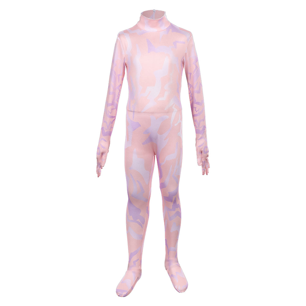 Enfant Kpop Demon Hunters(2025) Zoey Combinaison Rose Cosplay Costume