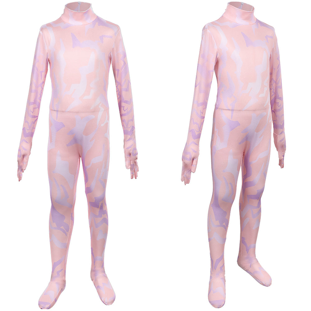 Enfant Kpop Demon Hunters(2025) Zoey Combinaison Rose Cosplay Costume
