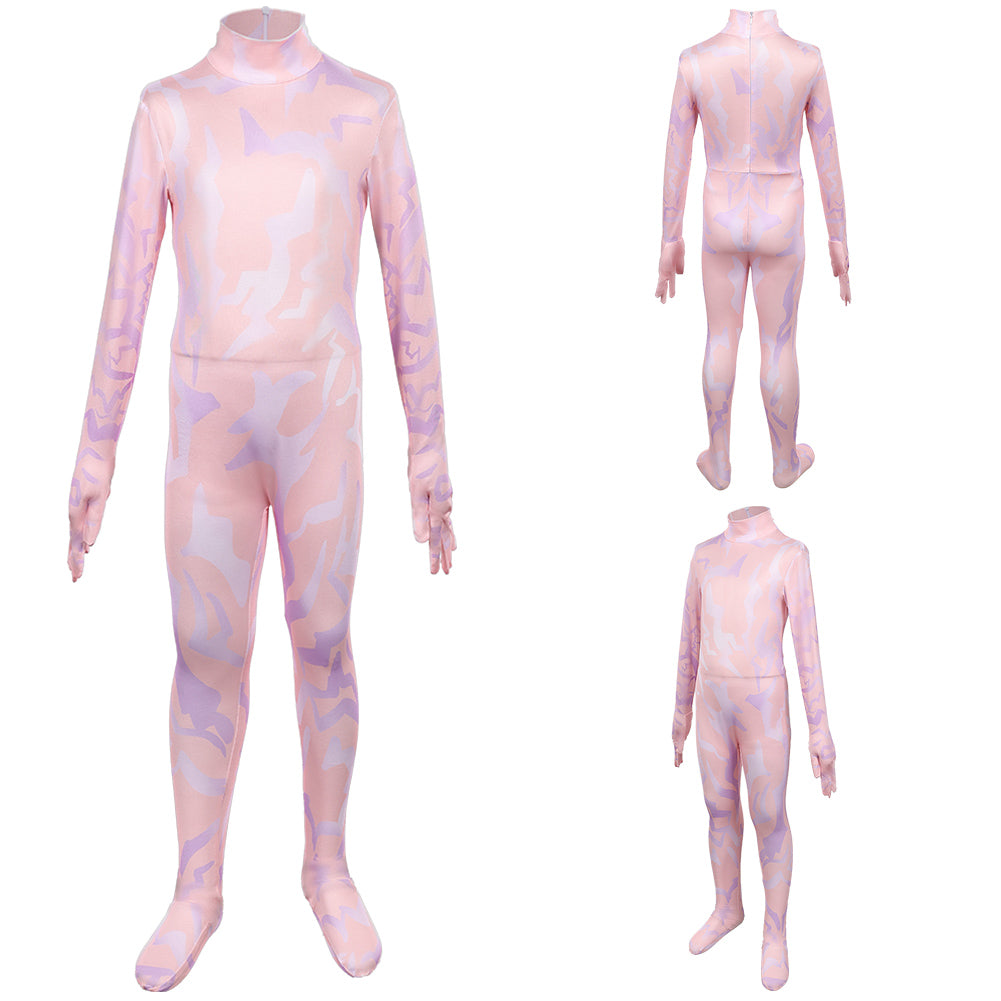 Enfant Kpop Demon Hunters(2025) Zoey Combinaison Rose Cosplay Costume