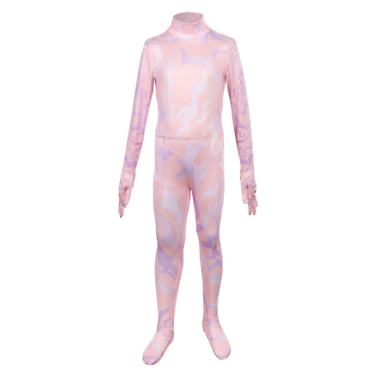 Enfant Kpop Demon Hunters(2025) Zoey Combinaison Rose Cosplay Costume