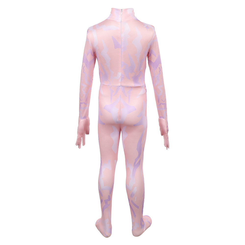 Enfant Kpop Demon Hunters(2025) Zoey Combinaison Rose Cosplay Costume