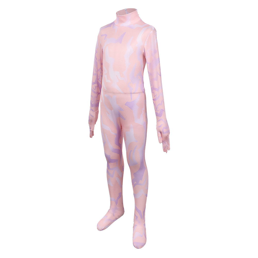 Enfant Kpop Demon Hunters(2025) Zoey Combinaison Rose Cosplay Costume