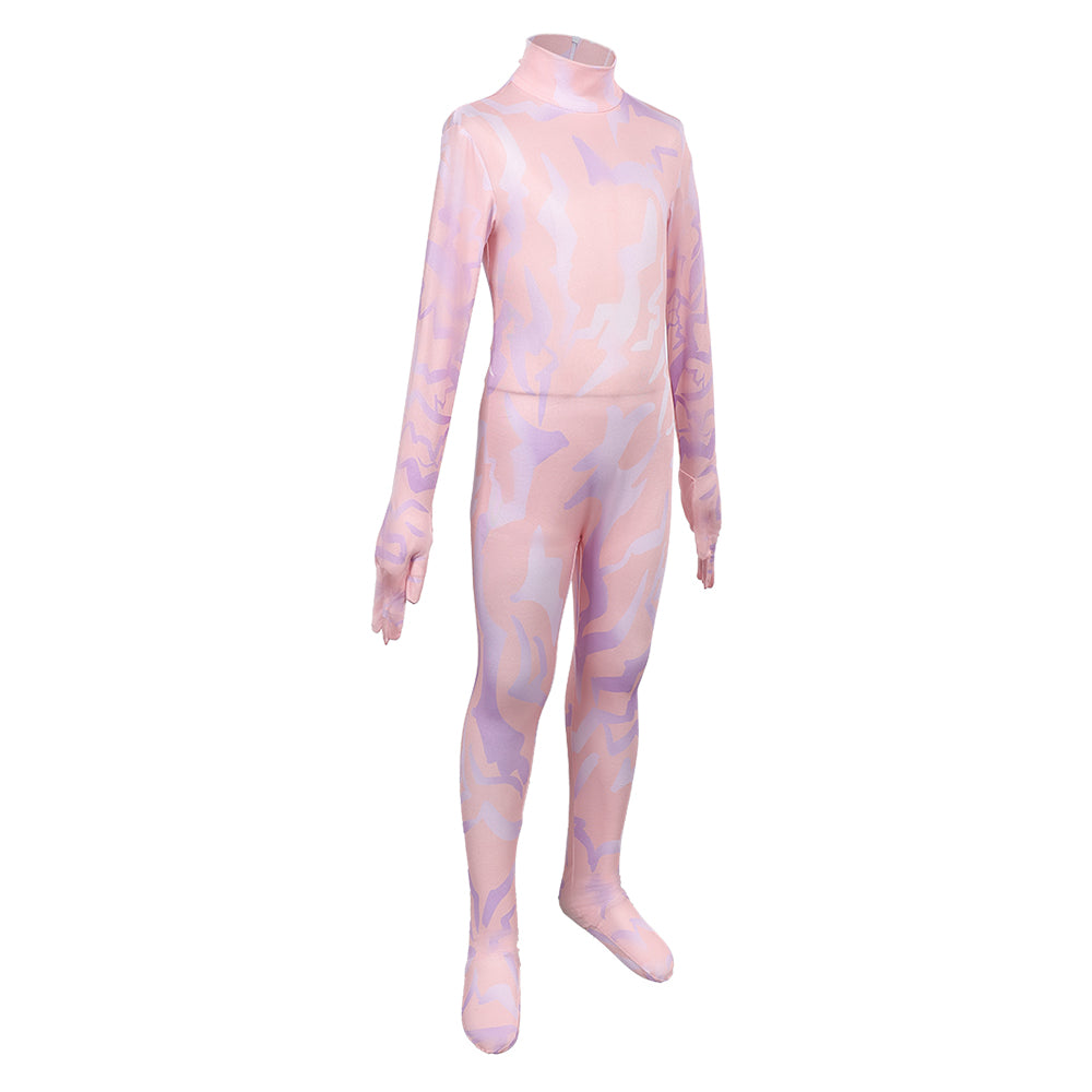 Enfant Kpop Demon Hunters(2025) Zoey Combinaison Rose Cosplay Costume