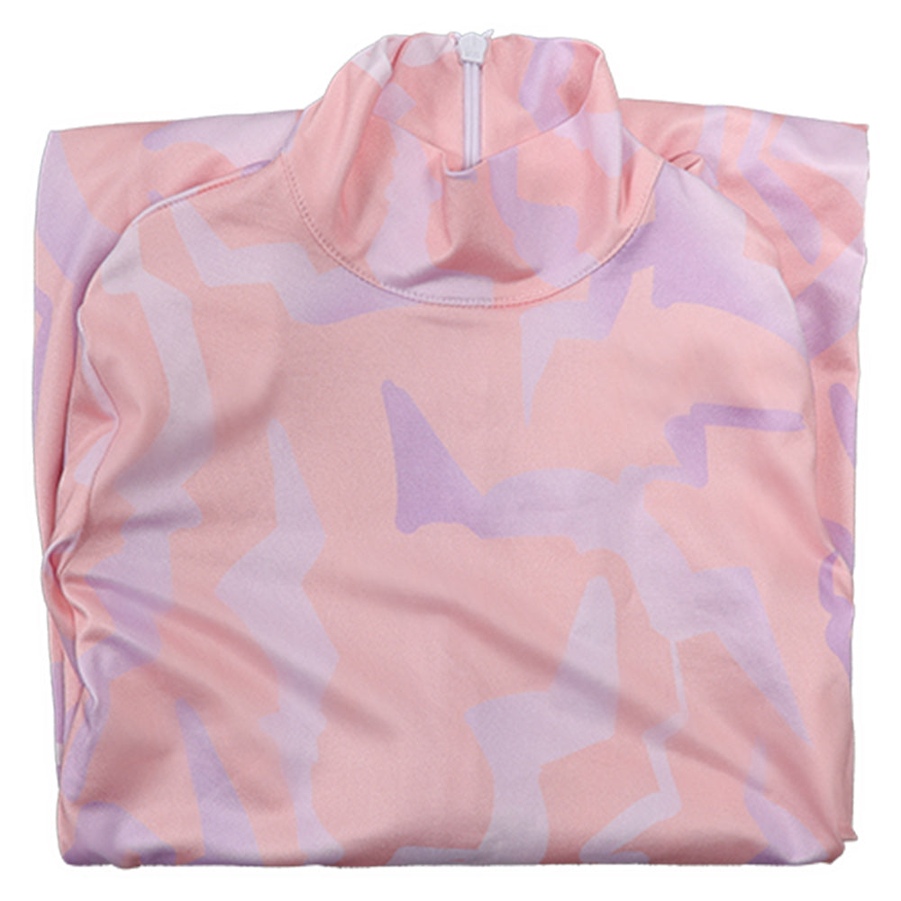 Enfant Kpop Demon Hunters(2025) Zoey Combinaison Rose Cosplay Costume