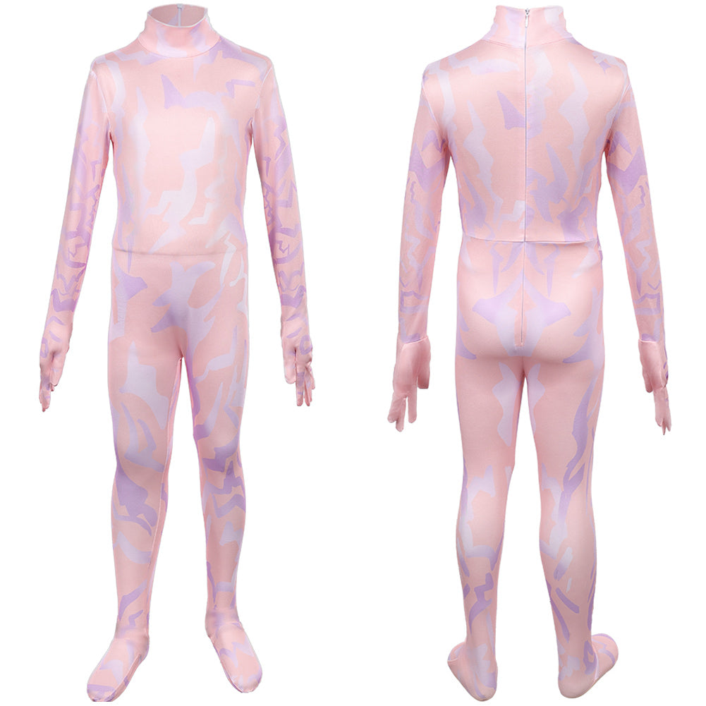 Enfant Kpop Demon Hunters(2025) Zoey Combinaison Rose Cosplay Costume