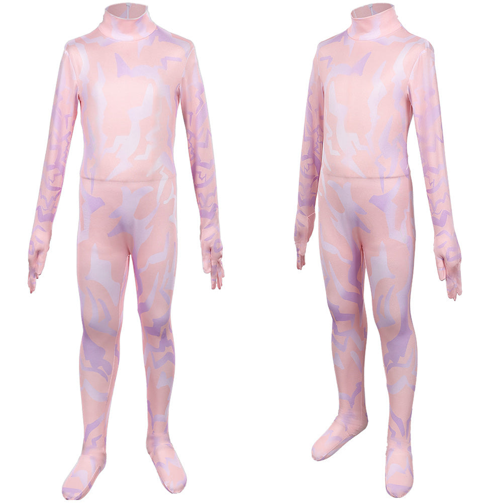 Enfant Kpop Demon Hunters(2025) Zoey Combinaison Rose Cosplay Costume