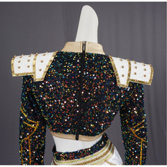 Enfant KPop Demon Hunters(2025) Zoey Golden Tenue Noire Cosplay Costume