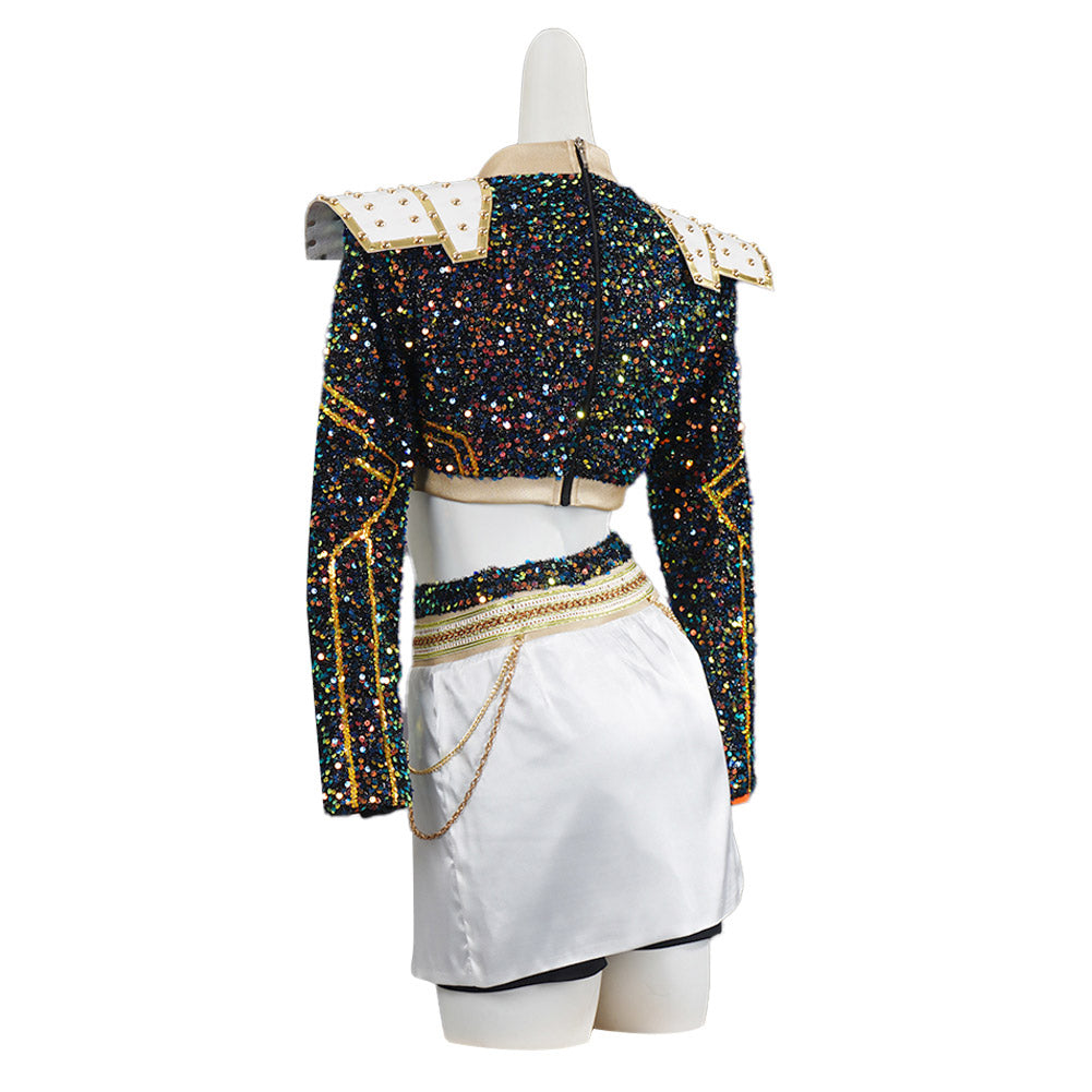 Enfant KPop Demon Hunters(2025) Zoey Golden Tenue Noire Cosplay Costume