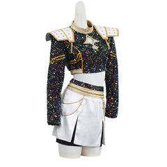 Enfant KPop Demon Hunters(2025) Zoey Golden Tenue Noire Cosplay Costume