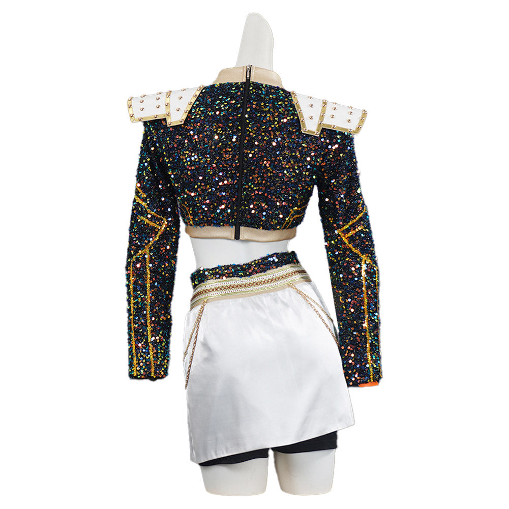 Enfant KPop Demon Hunters(2025) Zoey Golden Tenue Noire Cosplay Costume