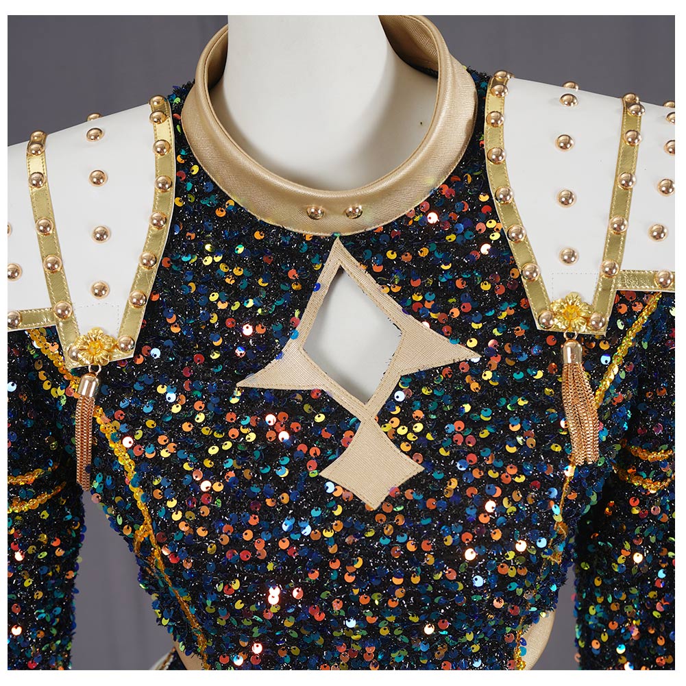 Enfant KPop Demon Hunters(2025) Zoey Golden Tenue Noire Cosplay Costume