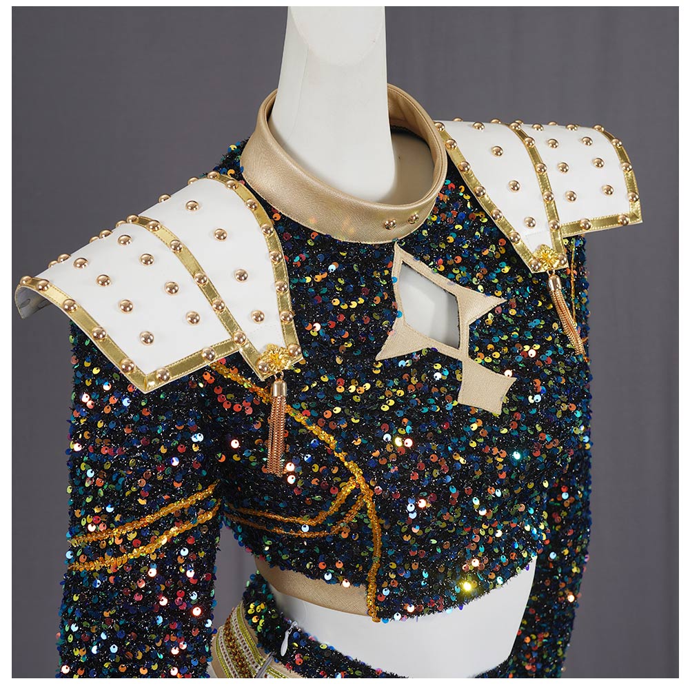 Enfant KPop Demon Hunters(2025) Zoey Golden Tenue Noire Cosplay Costume