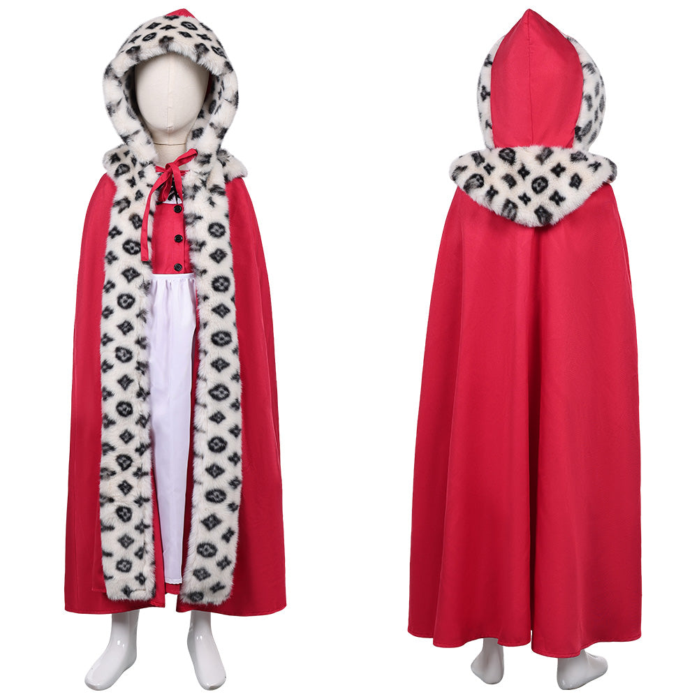 Enfant La Reine des Neiges 1967 Gerda Tenue Rouge Cosplay Costume