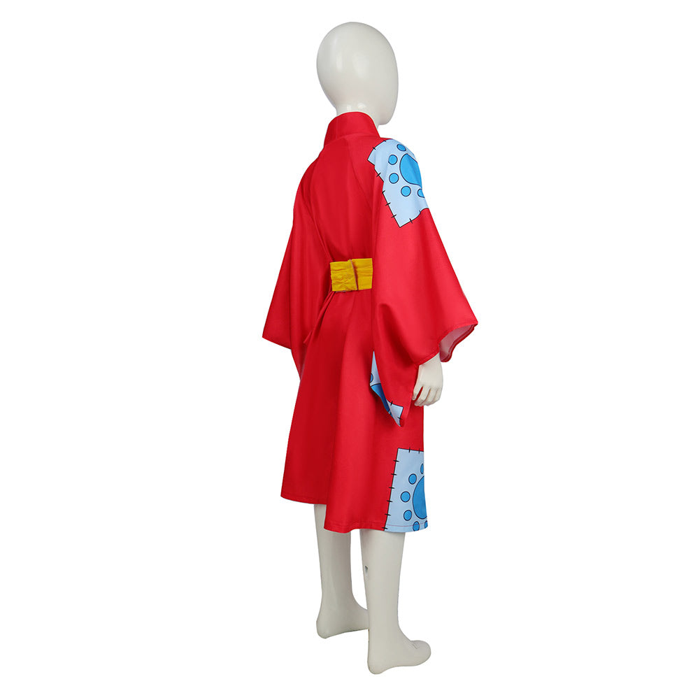 Enfant One Piece Wano Country Monkey D. Luffy Kimono Cosplay Costume