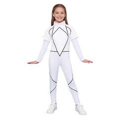 Enfant Stranger Things Saison 5 Kali Combinaison Blanche Cosplay Costume