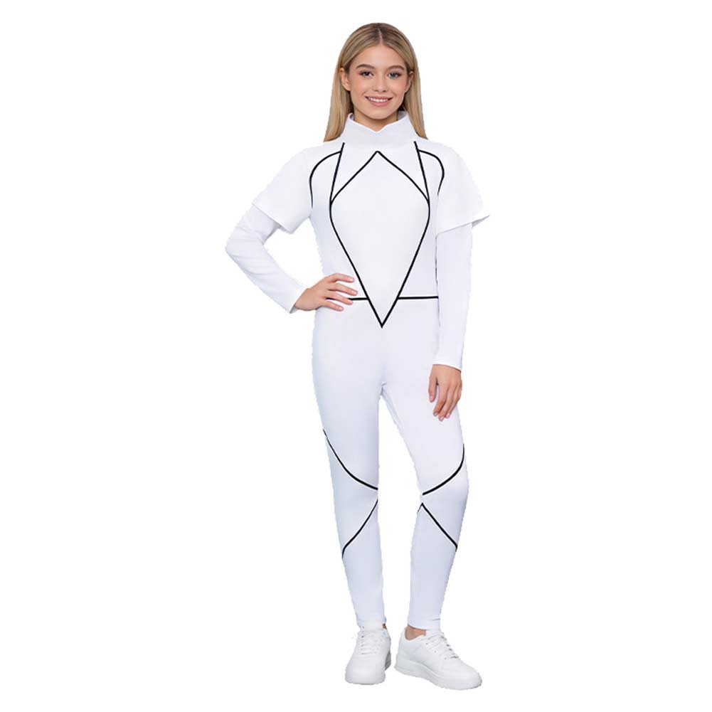 Enfant Stranger Things Saison 5 Kali Combinaison Blanche Cosplay Costume