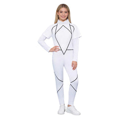 Enfant Stranger Things Saison 5 Kali Combinaison Blanche Cosplay Costume