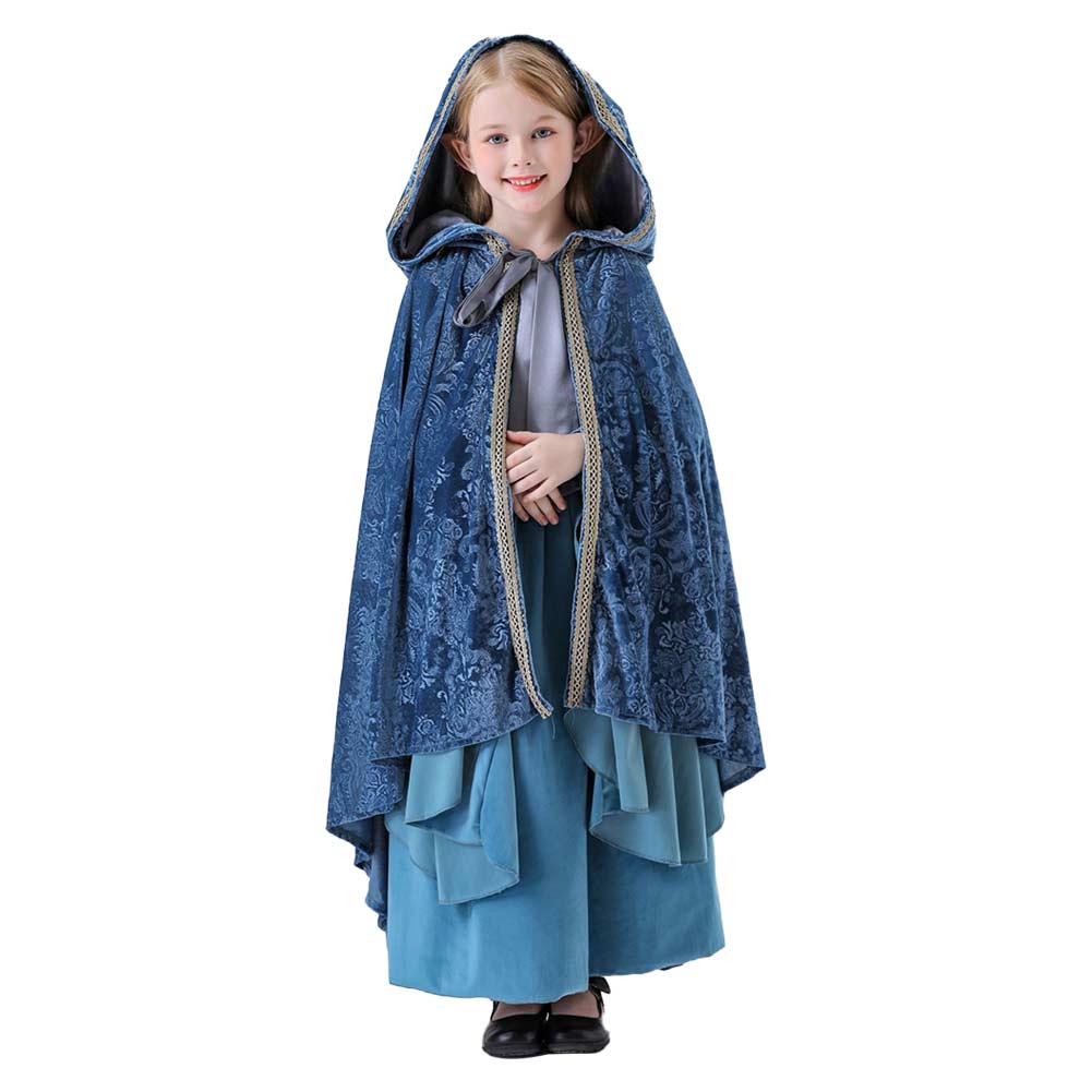 Enfant The Lord of the Rings Arwen Robe+Cape Bleue Cosplay Costume