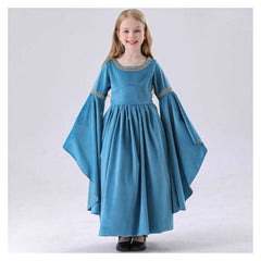 Enfant The Lord of the Rings Arwen Robe+Cape Bleue Cosplay Costume