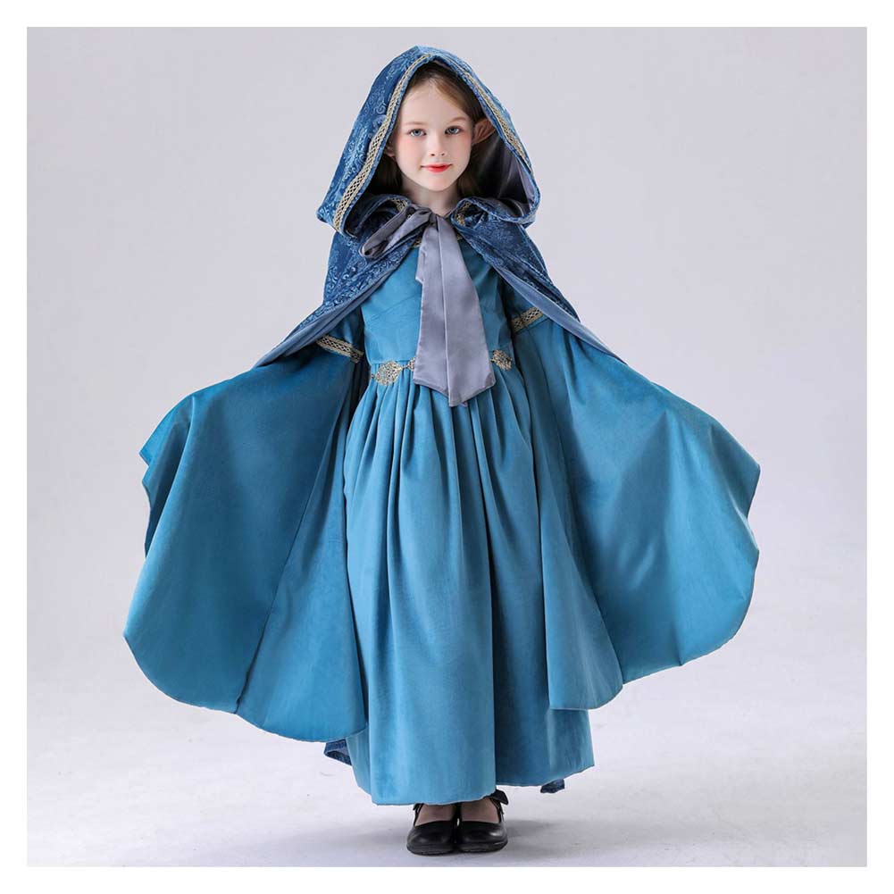 Enfant The Lord of the Rings Arwen Robe+Cape Bleue Cosplay Costume