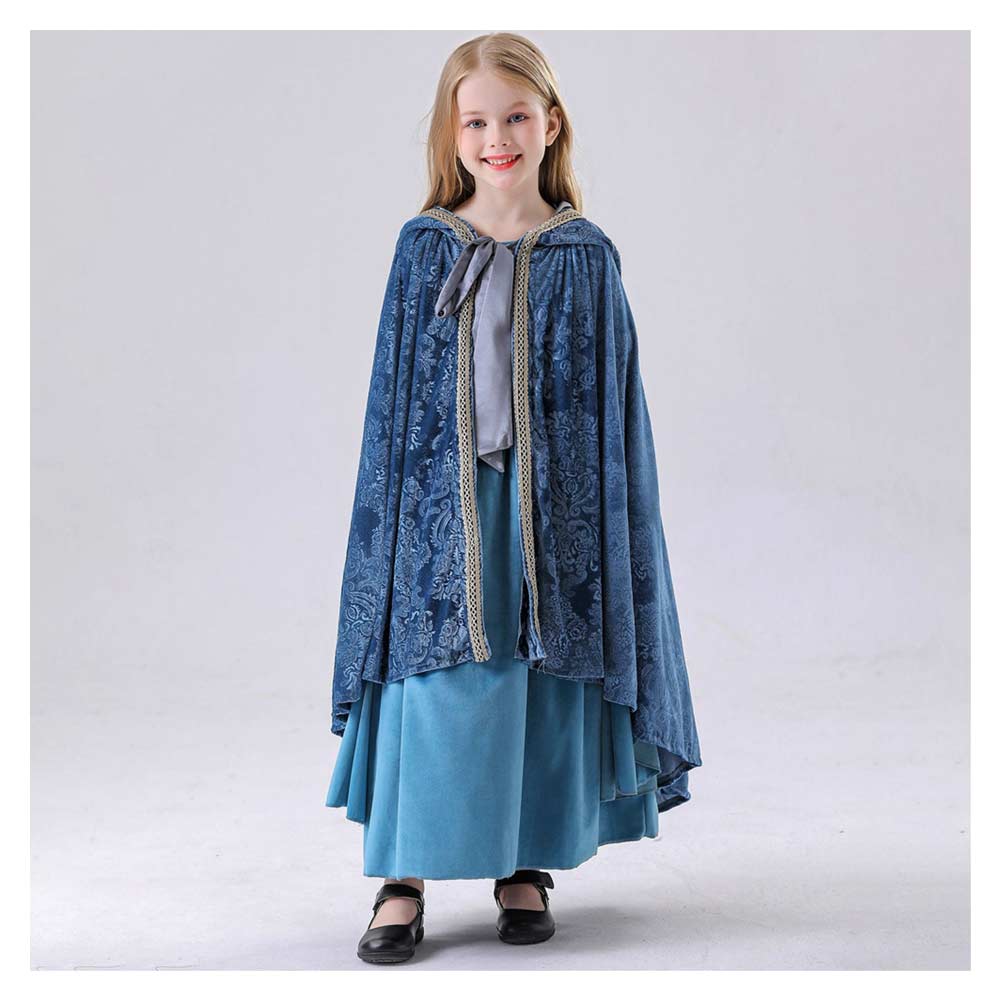 Enfant The Lord of the Rings Arwen Robe+Cape Bleue Cosplay Costume