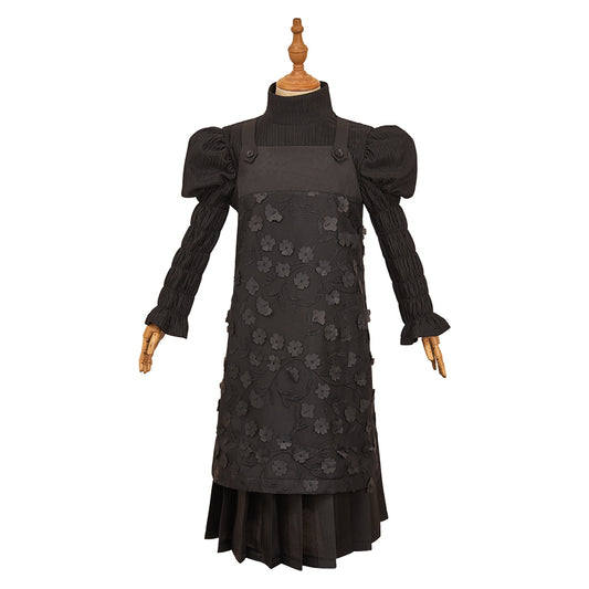 Enfant Wicked Elphaba Tenue de Jupe à Bretelles Noire Cosplay Costume