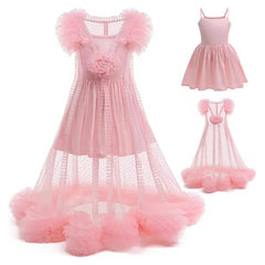 Enfant Wicked Glinda Robe Rose+Accessoires Cosplay Costume