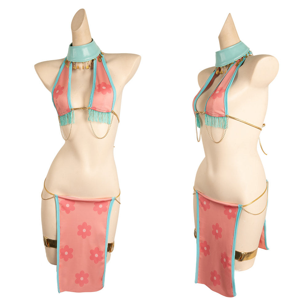 Fairy Tail Lucy Heartfilia Maillot de Bain Bikini Orange Cosplay Costume