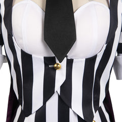 Femme Beetlejuice 2(2024) Beetlejuice Frac à Rayures Noires et Blanches Cosplay Costume