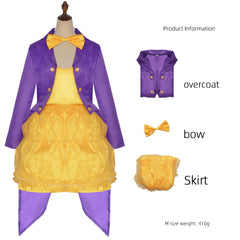 Femme Charlie et La Chocolaterie Willy Wonka Tenue Violette et Jaune Cosplay Costume
