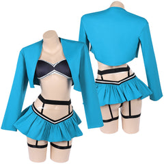 Femme Lingerie Sexy Bleue et Noire Cosplay Costume Carnaval