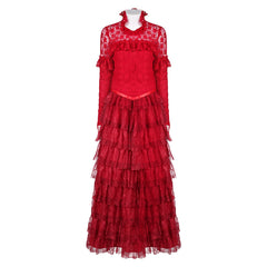 Film Beetlejuice 1988 Lydia Deetz Robe Rouge Cosplay Costume