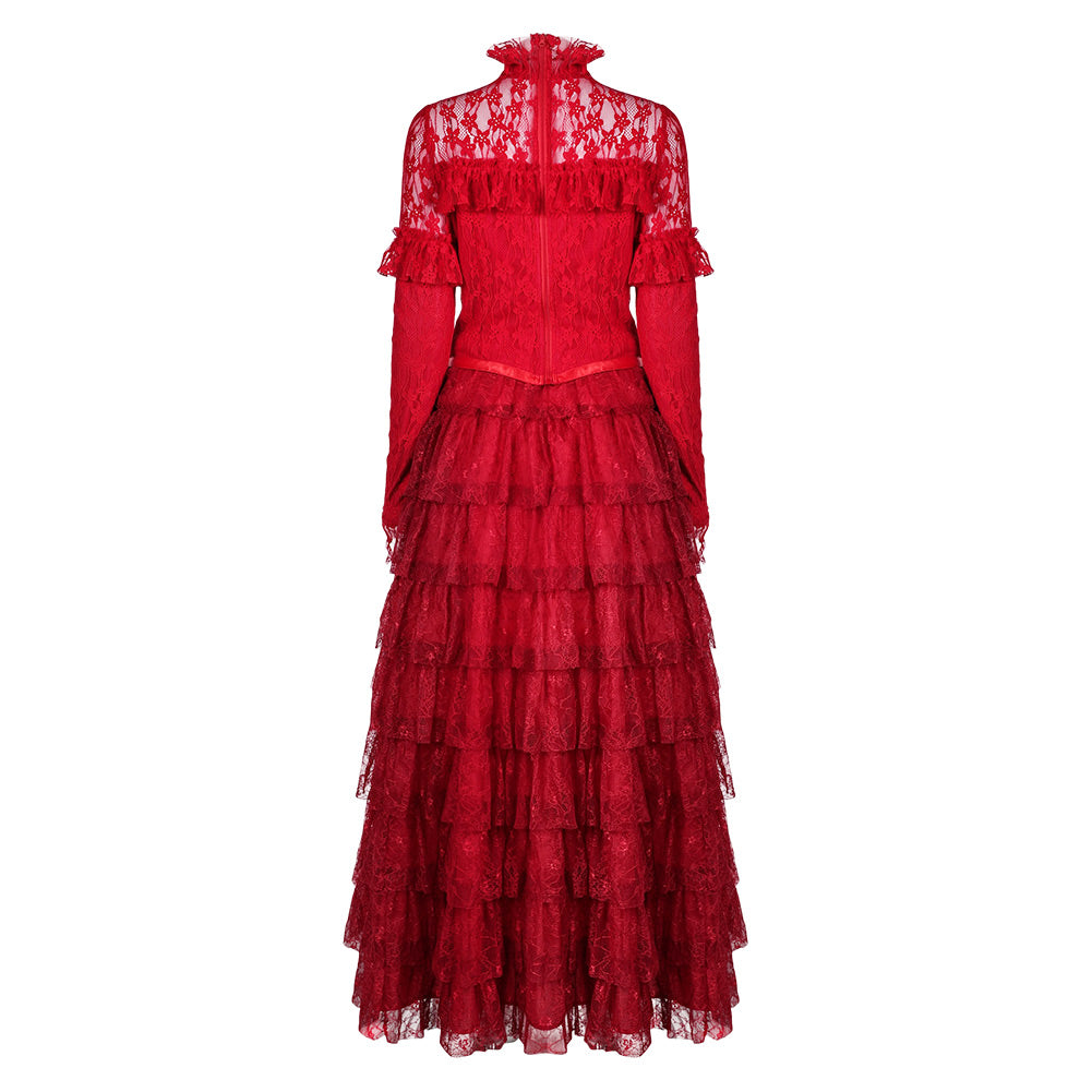 Film Beetlejuice 1988 Lydia Deetz Robe Rouge Cosplay Costume