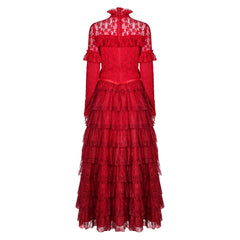 Film Beetlejuice 1988 Lydia Deetz Robe Rouge Cosplay Costume