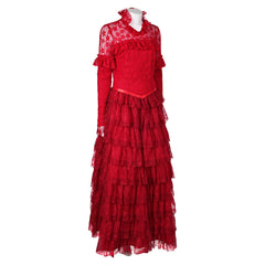 Film Beetlejuice 1988 Lydia Deetz Robe Rouge Cosplay Costume