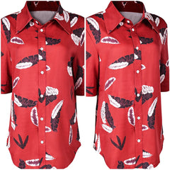 Film The Fall Guy(2024) Jody Moreno Chemise Imprimée Rouge Cosplay Costume