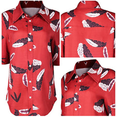 Film The Fall Guy(2024) Jody Moreno Chemise Imprimée Rouge Cosplay Costume