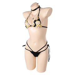 Final Fantasy Tifa Lockhart Maillot de Bain Bikini Imprimé Noir Cosplay Costume