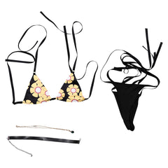 Final Fantasy Tifa Lockhart Maillot de Bain Bikini Imprimé Noir Cosplay Costume