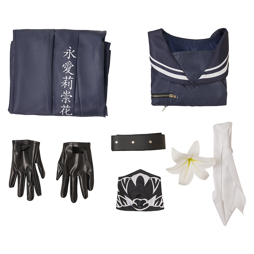 Final Fantasy Tifa Lockhart Tenue d'Uniforme Blance Cosplay Costume