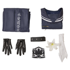 Final Fantasy Tifa Lockhart Tenue d'Uniforme Blance Cosplay Costume